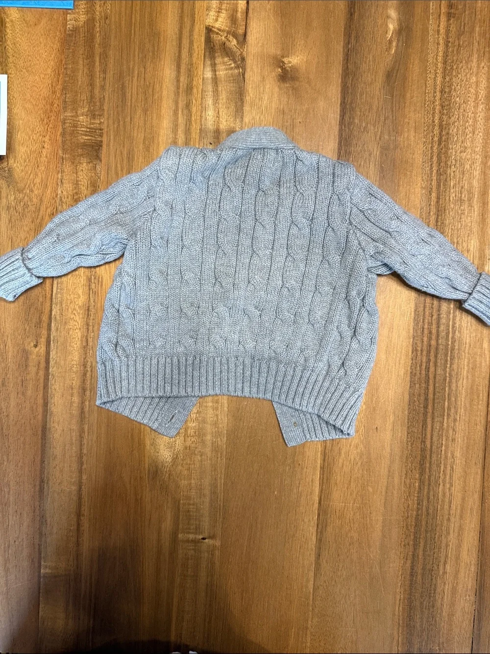 Ralph Lauren Kids Light Gray Cable Knit Cardigan
